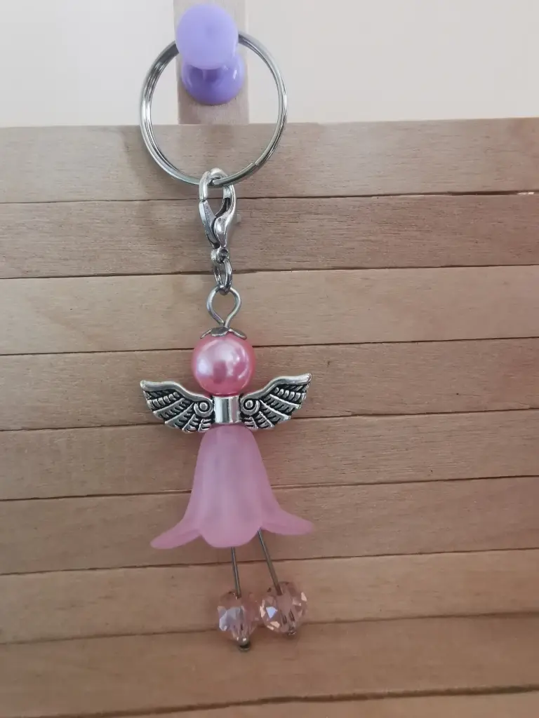 porte clé ange robe fleur